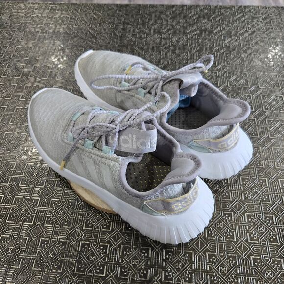 🐢 Adidas Women's Kaptir X Sneaker Grey Two/Cloud White/Green Size 9.5 - Picture 6 of 10